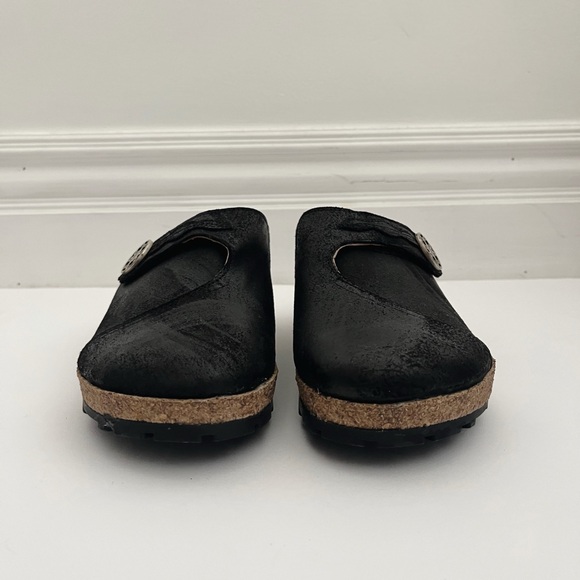 HAFLINGER Adventure Clog Mules Comfort Shoes Black Leather Size 39 US 8-8.5 New - Picture 6 of 8